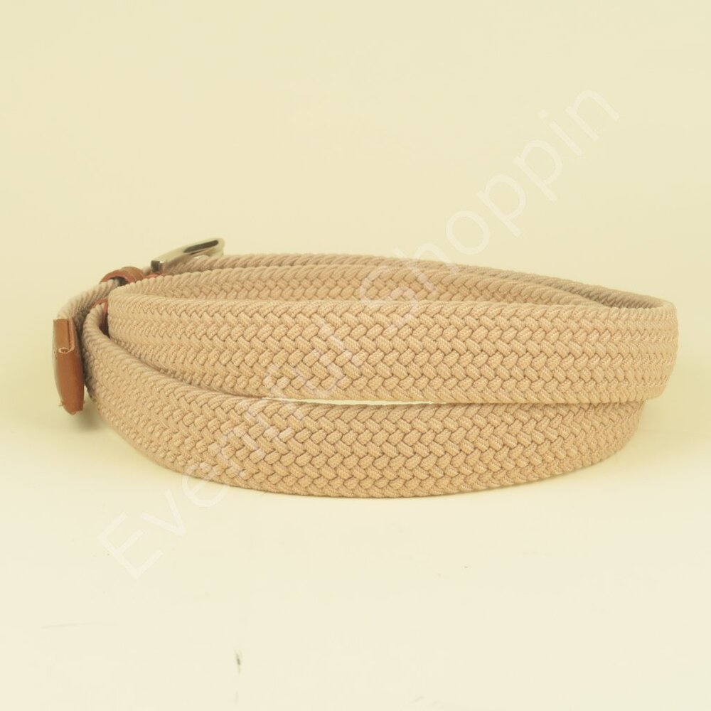 Torino Golf Belt Mens 50 Tan Italian Woven Cotton Casual Elastic Stretch - Picture 2 of 5